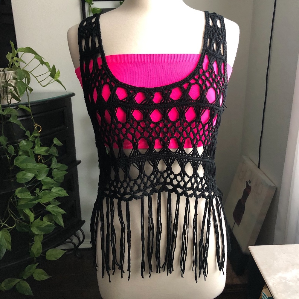 Black Boho Top